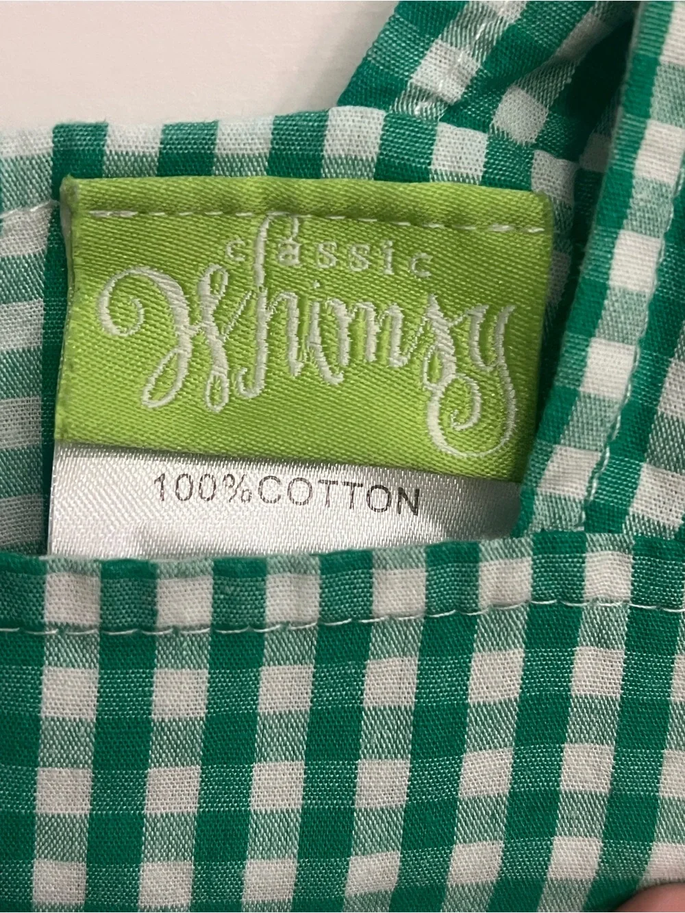 Green Gingham Girls' Dress with Orange Pumpkin Embroidery Perfect Fall Dress